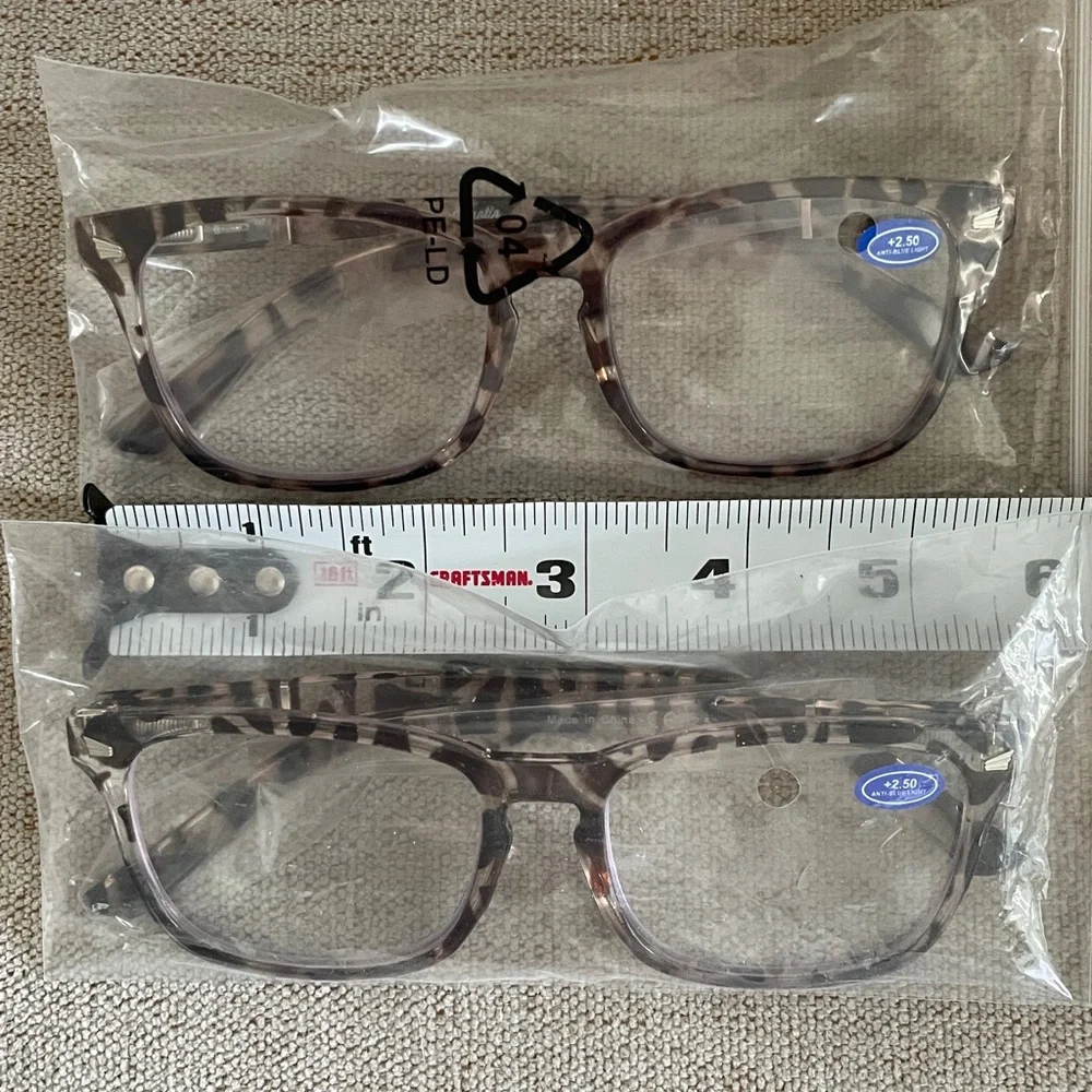 NWT TWO pairs readers 2.5 tortoiseshell blue light combination readers brown